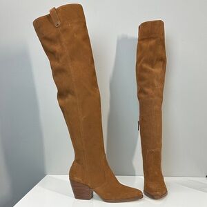 Women's Over-the-Knee Suede Boots - Chestnut Brown